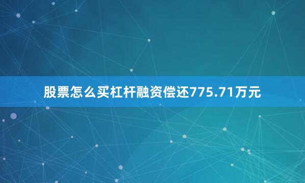 股票怎么买杠杆融资偿还775.71万元